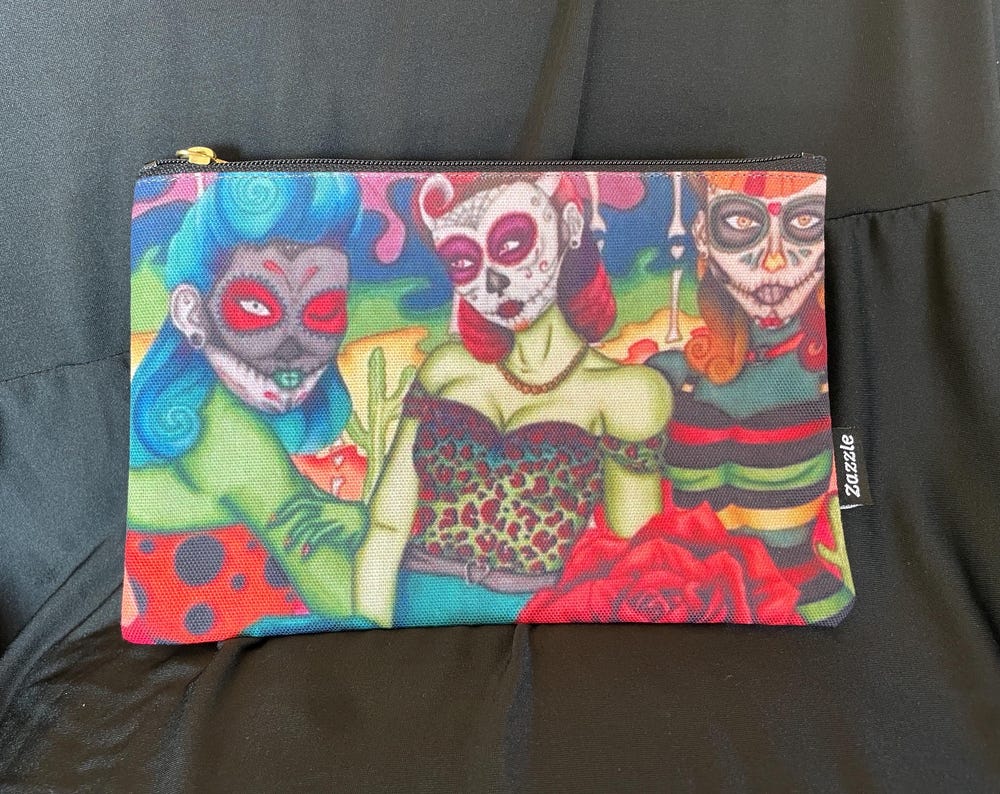 Sugar Skull Sisters Accessory Pouch