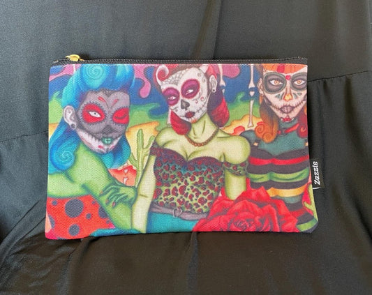 Sugar Skull Sisters Accessory Pouch