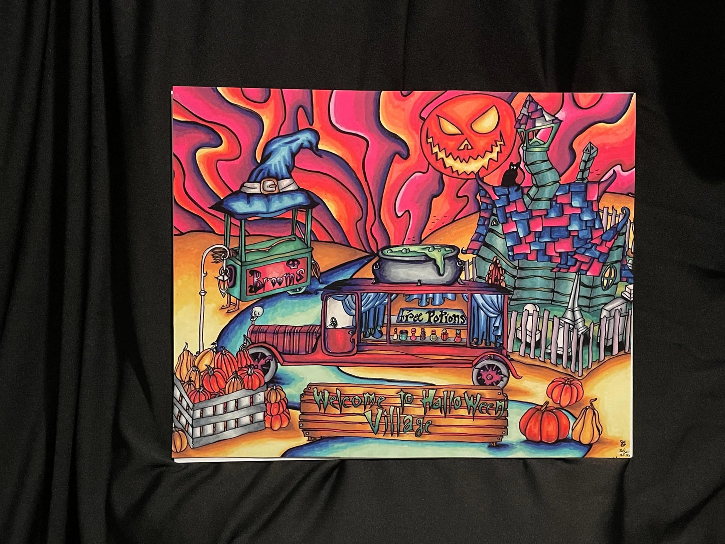 Abandoned Halloween Village Print