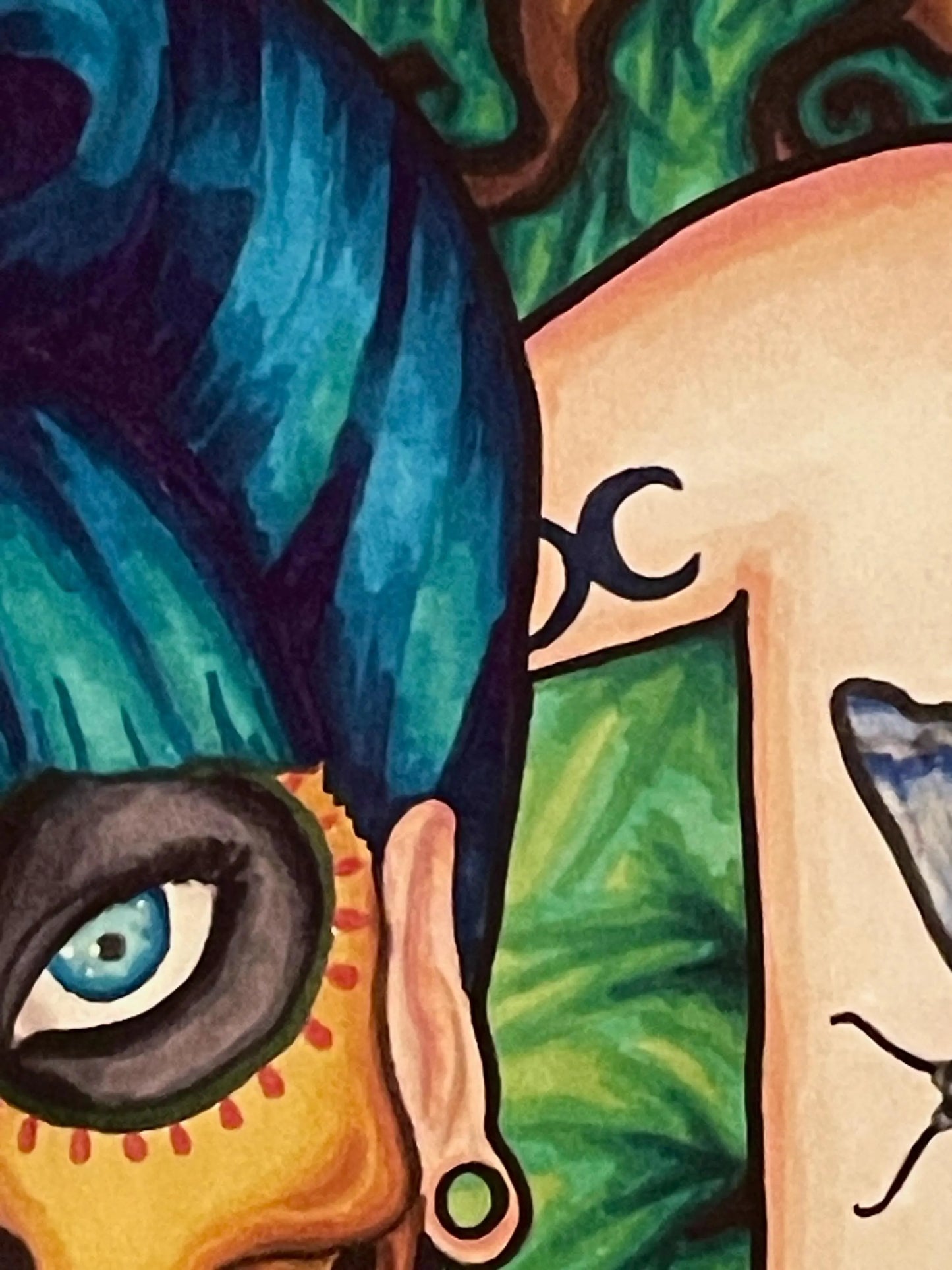 Blue Hair, Don't Care Print