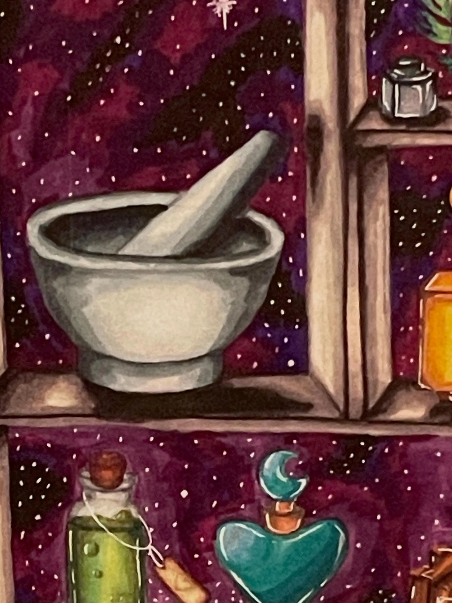 Witchy Bookshelf Print