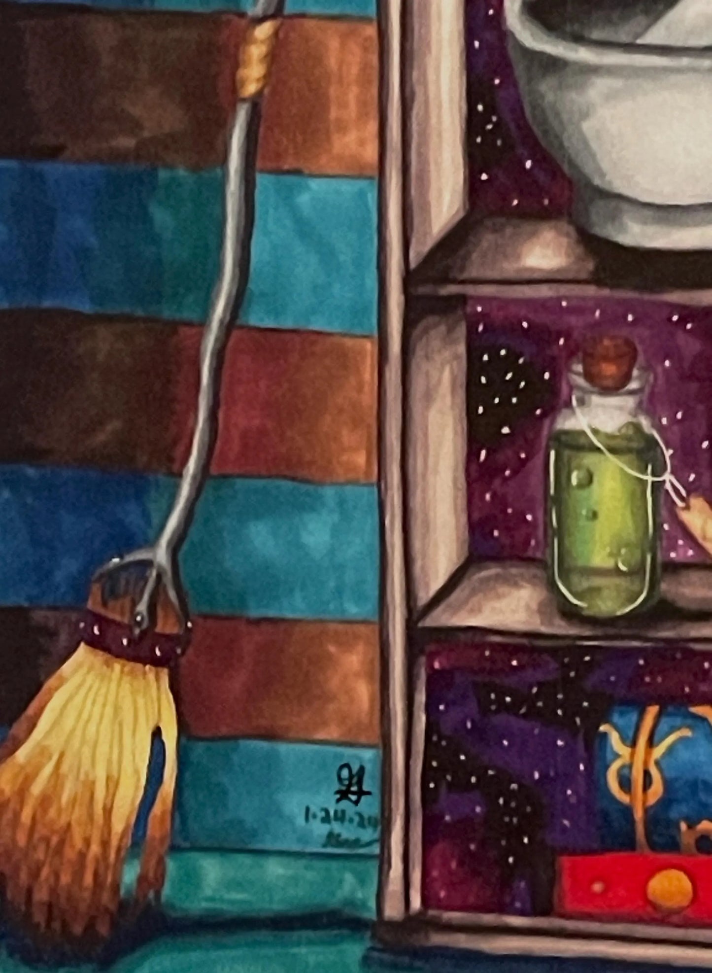 Witchy Bookshelf Print