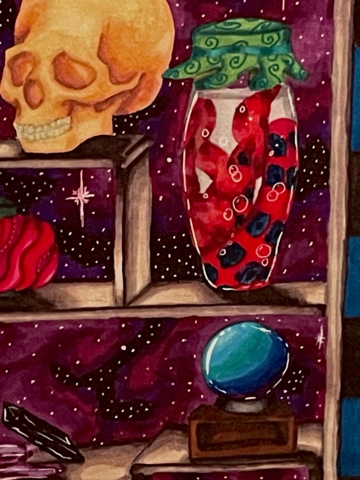 Witchy Bookshelf Print