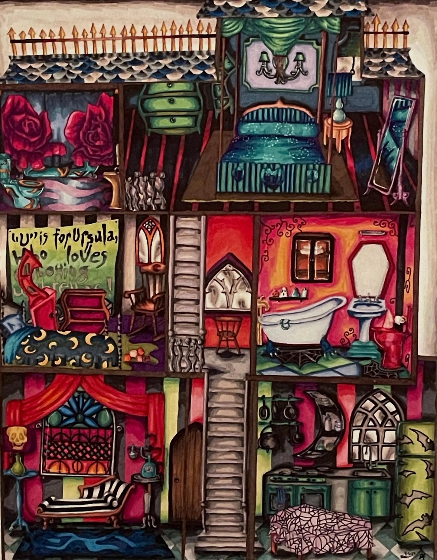 Halloween Dollhouse Print