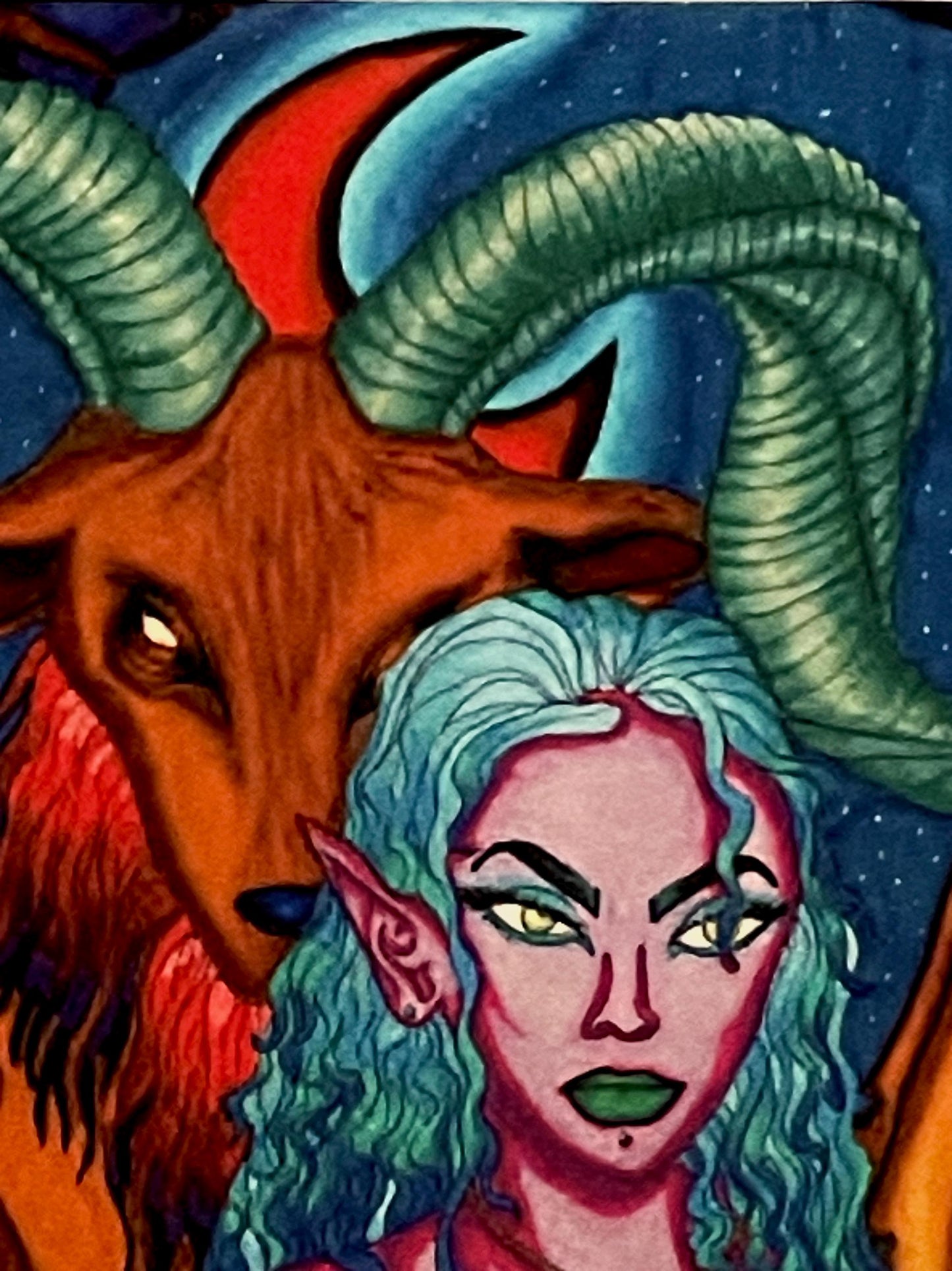 Baphomet and his Purple Elf Print