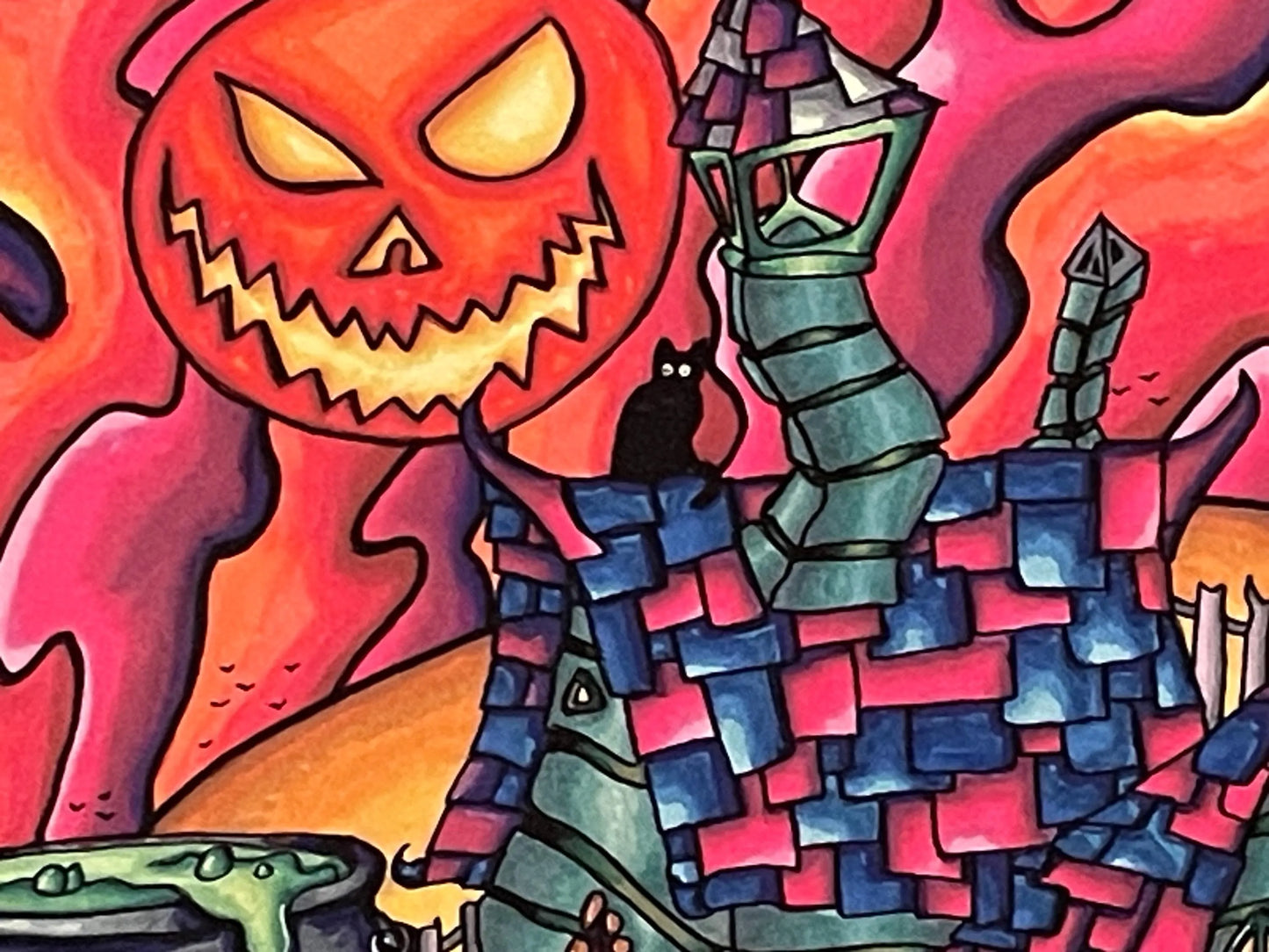 Abandoned Halloween Village Print