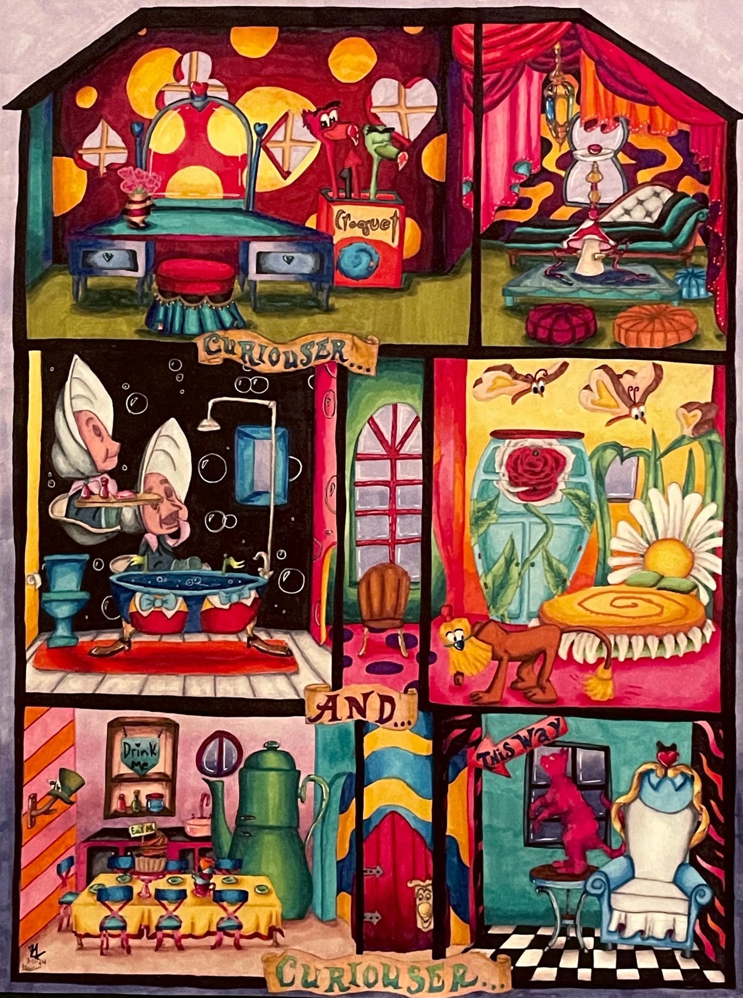 Alice's Wonderland Dollhouse Print