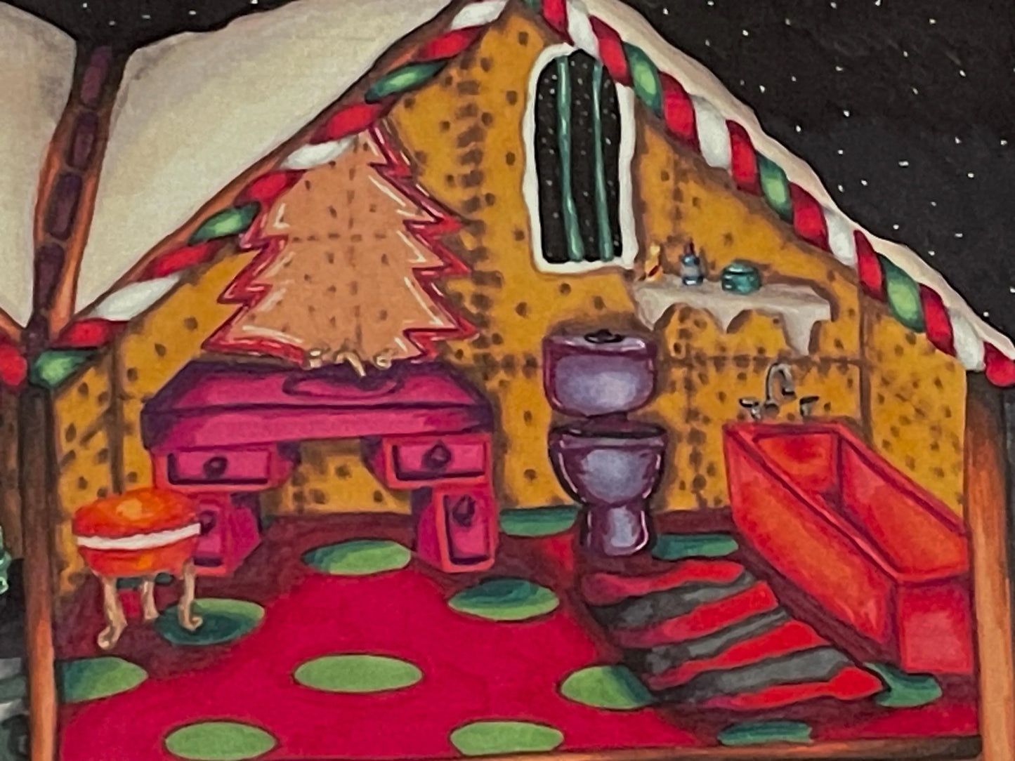 Christmas Gingerbread Dollhouse Print