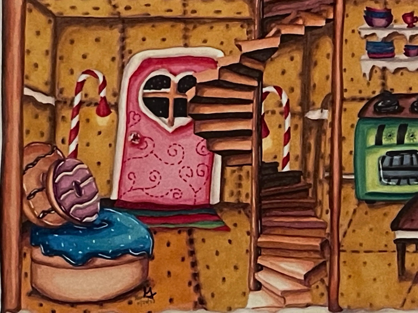 Christmas Gingerbread Dollhouse Print